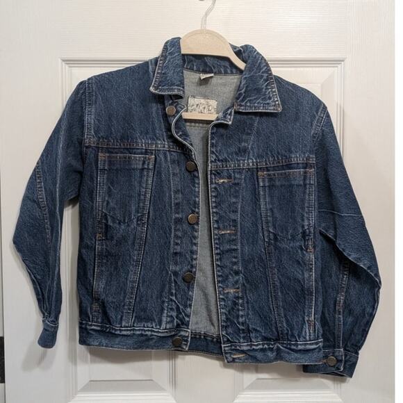 VINTAGE kool kids‎ 80s theme blue jean denim jacket sz S Mariner's Club - Picture 3 of 13
